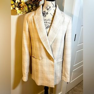 House of Harlow 1960 Cream Plaid Blazer